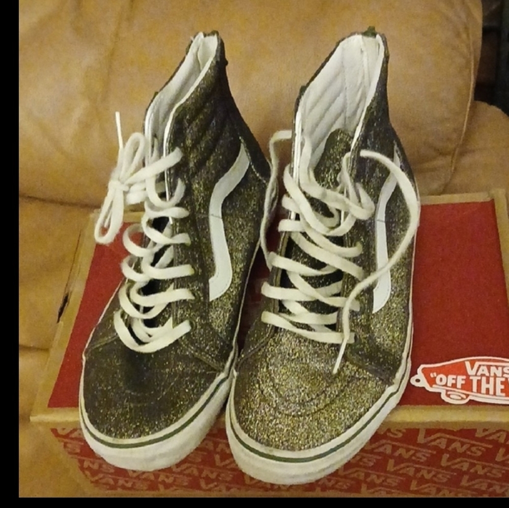 Vans Glitter High Top Sneakers - Gold